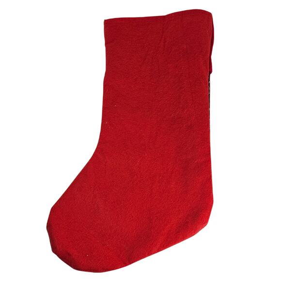 Red Christmas Stocking Glitter Silver Snowflakes 16" Hanging Holiday Decor - Picture 2 of 14